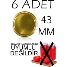 6 Adet 43MM Metal Kavanoz Kapağı Sarı