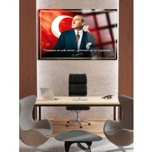 Taulart Yazılı Görkemli Atatürk Cam Tablo Kırılmaz Lüks Cam Tablo Ev, Iş Yeri, Ofis Hediyesi