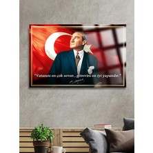 Taulart Yazılı Görkemli Atatürk Cam Tablo Kırılmaz Lüks Cam Tablo Ev, Iş Yeri, Ofis Hediyesi