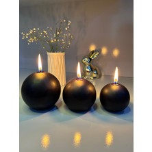 Usta Mum 3'lü Lüx Yuvarlak Top Mum Küre Mum