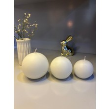 Usta Mum 3'lü Lüx Yuvarlak Top Mum Küre Mum