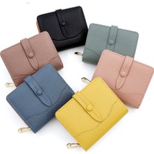 Runxi Life Hall Moda Toka Bayan Cüzdan Kısa Çoklu Kart Yuvası Kimlik Çantası Para Cüzdanı Fermuarlı Clutch (Yurt Dışından)