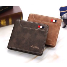 Runxi Life Hall Erkek Cüzdan Moda Casual Çoklu Kart Yuvası Erkek Cüzdan Para Cüzdanı Kısa Üç Katlı Cüzdan (Yurt Dışından)