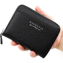 Runxi Life Hall Moda Erkekler Kısa Fermuarlı Cüzdan Clutch Iş Retro Para Cüzdanı Kimlik Çantası Cüzdanı (Yurt Dışından)