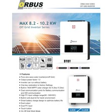 Orbus 48 V Volt 10.200 W Watt 10.2 Kw Mppt Tam Sinus Akıllı Inverter 220 Volt Çevirici Invertör