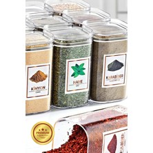 Grimor Life 21 Li Renkli Resimli Varak Yaldızlı Suya Dayanıklı Baharat Etiketi Sticker