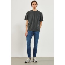 Erkek Teos Dirty Dark Blue Skinny Jean Pantolon