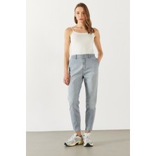 Norah Blue Grey Beli Lastikli Jean Pantolon - Blue Grey