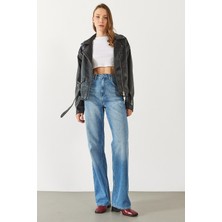 Wanda Lyocell Med Blue Wide Leg Jean Pantolon - Med Blue