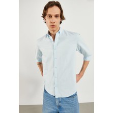 Erkek Steven Mavi Regular Fit Oxford Gömlek
