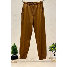 Paça ve Bel Lastikli Saten Pantolon
