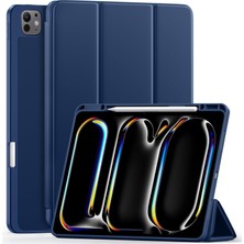 TEKNETSTORE Apple iPad Pro 11 Inç M4 2024 Uyumlu Kılıf Pen Slot Charging Case Kalem Bölmeli A2836 A2837 A3006