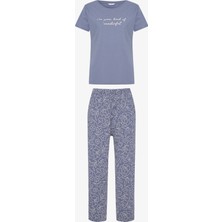 Penti Pamuklu Wonderful Kapri Gri Pijama Takımı