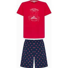 Penti Red Anchor Çok Renkli Şortlu Pijama Takımı