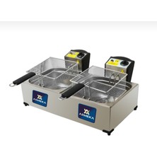 5+5 Litre Çift Hazneli Elektrikli Kapaklı Fritöz Sanayi Tipi