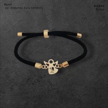 14 Ayar Plakalı Altın Burç Sembolü ve Mevlana Figürlü Bileklik, Siyah Örgü Tasarımıyla Gençlere ve Özel Günlere Yakışır Zarif Bir Hediye!