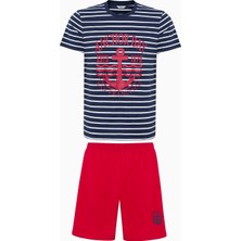 Penti Stripe Anchor Çok Renkli Şortlu Pijama Takımı