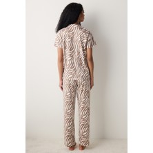Penti Pamuklu Zebra Gömlek Pantolon Çok Renkli Pijama Takımı