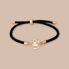 14 Ayar Plakalı Altın Mevlana Figürlü Zülfikar Bilekliği, Siyah Örgü Det Ayıyla, Güçlü Duruşuyla Gençlere ve Ergenlere Özel Bir Hediye!