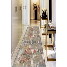 Viva Home Renkli Kaymaz Klasik Motifli Özel Ölçü Rulo Yolluk AR650