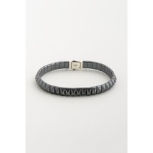 Hematit Taşlı Oksitli 21 cm Erkek Gümüş Bileklik