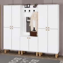 Ferda-1-3-3 Bohem Ayaklı Aynalı Vestiyer Portmanto Ayakkabılık FRD01