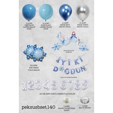 Pekshop Frozen Elsa Tema Doğum Günü Balon Zinciri Seti Masa Üstü Panolar Karlar Ülkesi Konsept Yaş Doğum Günü Balonları