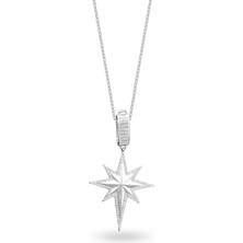Shiny Spectra Kuzey Yıldızı 925 Ayar Gümüş Kolye Northstar Beyaz Renk