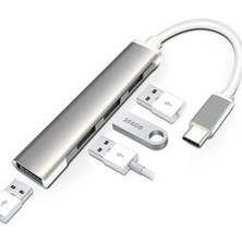 Kensa Type C USB Çoklayıcı 3.0 Type-C Çoğaltıcı 1to4 Type-C USB Hub Akım Korumalı ve Kılıflı