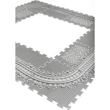 12 Mödüllü Oyun Masaj Demiryolu Ortopedik Halı Duyu Matları Puzzle Tren Yol
