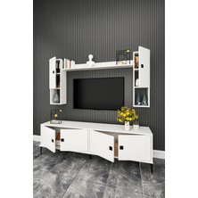 Happy Life Furniture Design MDF Tv Ünitesi 180  cm  Dolaplı Raflı