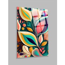 Taulart Muhteşem Renkli Yaprak Görseli Ev, Ofis, Hediyesi Cam Tablo