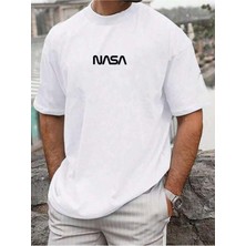Medinenur Nasa Yazı Baskılı Basic T-Shirt