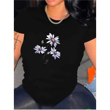 Medinenur Papatya Desenli Nasic T-Shirt
