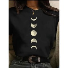 Medinenur Ay Evreleri Baskılı Basic T-Shirt