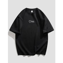 Medinenur One Yazı Baskılı Basic T-Shirt