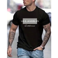 Losangels Baskılı Basic T-Shirt