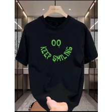 Keep Smiling Baskılı Basic T-Shirt