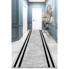 Viva Home Gri Kaymaz Çerçeveli Kesme Rulo Özel Ölçülü Yolluk AR311