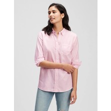 Gap Kadın Pembe Oxford Boyfriend Gömlek
