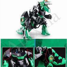 Dinozora Dönüşebilen Oyuncak Model Robot - Yeşil Renkli Şekil Değiştiren Dinozor Robot