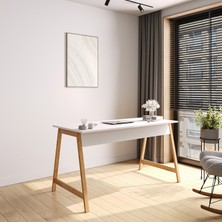 Lagomood Denge Çalışma Masası 140  cm  Beyaz Meşe
