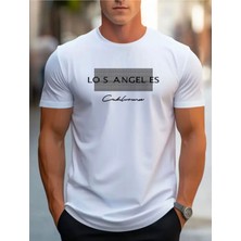 Losangels Baskılı Basic T-Shirt