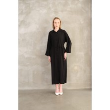 Pat Detay Elbise-Siyah