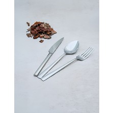 Asya 18 Parça 6 Kişilik Çelik & Sade Yemek Çatal & Kaşık & Bıçak Takımı