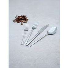 Asya 24 Parça 6 Kişilik Çelik & Sade & Kutulu Yemek ve Tatlı Çatal & Kaşık & Bıçak Takımı