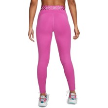 Nike Pro Dri-Fıt Graphic Mid-Rise Kadın Tayt - Aktif Fuşya/okyanus Bliss DX0080-623 Pembe