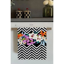 Lila Çiçekli Fırın Mutfak Havlusu 30X50CM