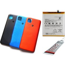 SDT Redmi 9c Arka Batarya Kapağı ,batarya ve B7000 Yapıştırıcı (Turuncu)