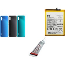 SDT Redmi 9A Arka Batarya Kapağı ,batarya ve B7000 Yapıştırıcı (Siyah)